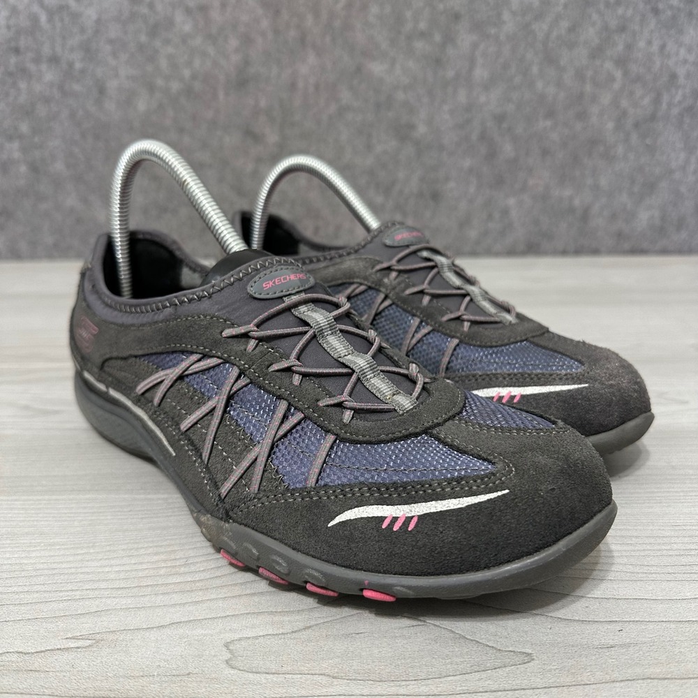 Skechers Weekender Fashion Sneakers Womens 9.5 Gray Pink Memory Foam